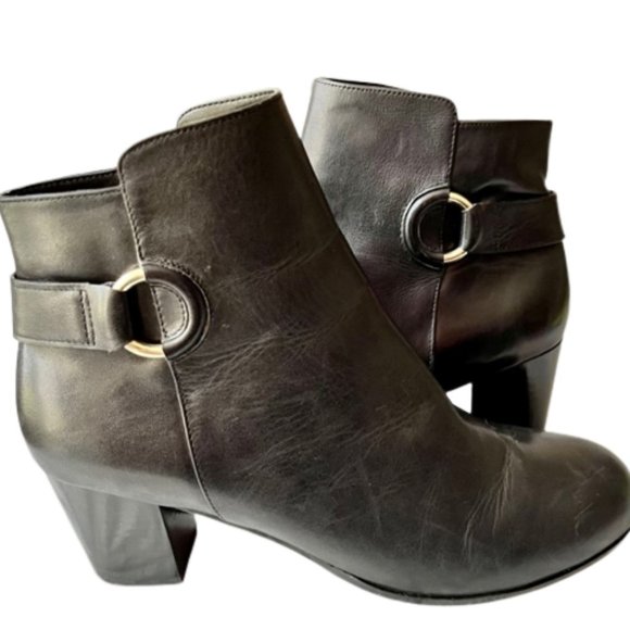 Cole Haan Bailey Black Ankle Block Heel Boots -  8.5B - Picture 5 of 12